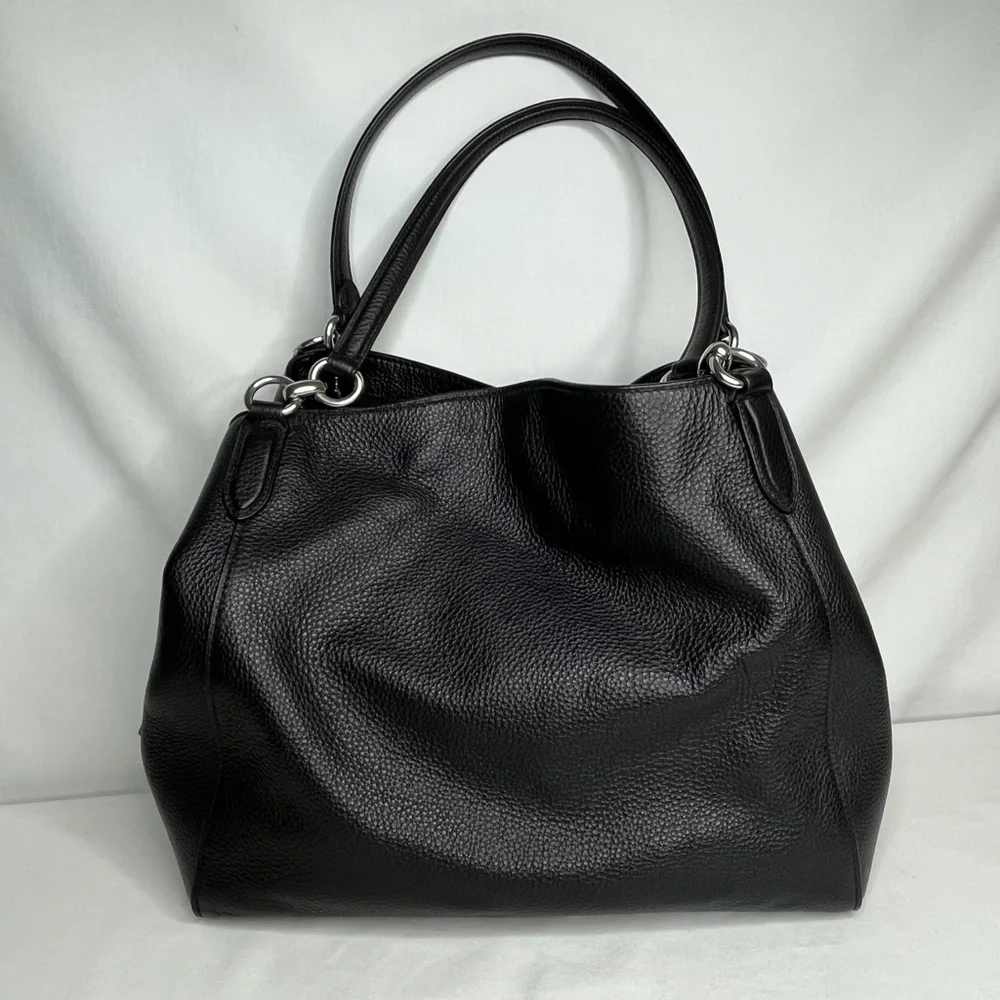 Coach Black Leather Shoulder Bag - Picture 3 of 16